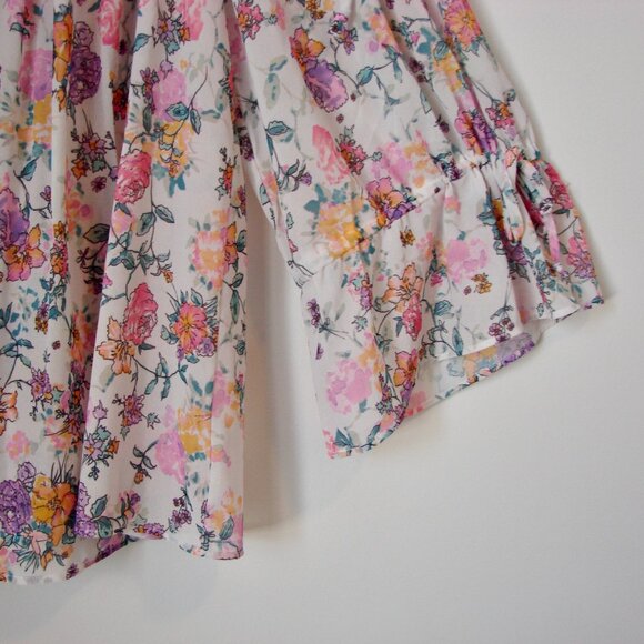 Tularosa Floral Off-Shoulder Mini Dress - White and Pink - Picture 9 of 14